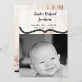 12x18 Foto Birth Announcement Army Stiefel Land ru Ankündigung (Vorne/Hinten)