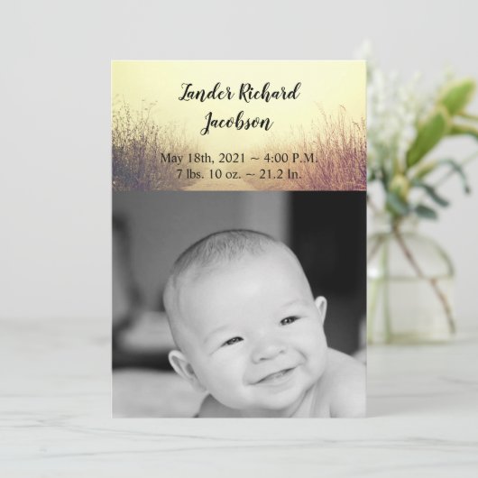 12x18 Foto Birth Announcement Army Sunrise Pathway Ankündigung (Stehend Vorderseite)