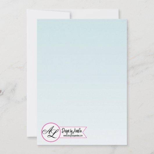 12x18 Foto Geburtsankündigung Armee Tropische Blum Ankündigung (Rückseite)