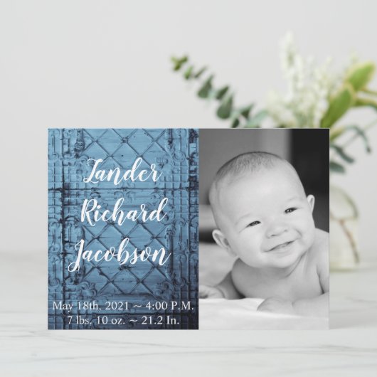 12x18 Foto Geburtshilfe Ankündigung Armee Rustikal (Stehend Vorderseite)