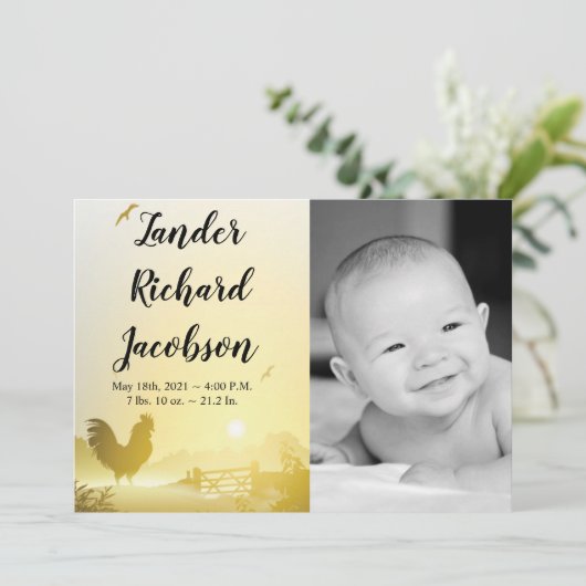 12x18 Foto Geburtshilfe Ankündigung Army Sunny Mor (Stehend Vorderseite)