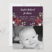 12x18 Foto Geburtshilfe kündigen Armee Plum Lila R Ankündigung (Vorderseite)