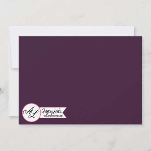 12x18 Foto Geburtshilfe kündigen Armee Plum Lila R Ankündigung (Rückseite)