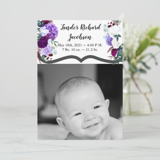 12x18 Foto Geburtshilfearmee Lavender Hibiscu Ankündigung (Stehend Vorderseite)