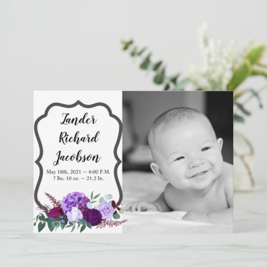 12x18 Foto Geburtshilfearmee Lavender Hibiscu Ankündigung (Stehend Vorderseite)