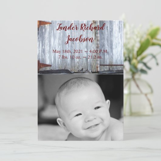 12x18 Foto Geburtshilfearmee Weißwaschwald Ankündigung (Stehend Vorderseite)