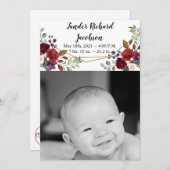 12x18 Foto Geburtshilfearmee White Roses Gold Ankündigung (Vorne/Hinten)