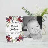 12x18 Foto Geburtshilfearmee White Roses Gold Ankündigung (Stehend Vorderseite)