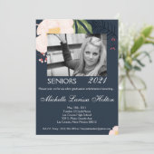 12x18 Foto Graduation Party Einladung Baby Pink Co (Stehend Vorderseite)