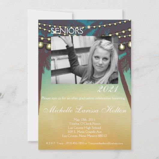 12x18 Foto Graduation Party Einladung Beach Sonnen (Vorderseite)