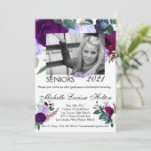 12x18 Foto Graduation Party Einladung Lavendel Hib (Stehend Vorderseite)