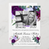 12x18 Foto Graduation Party Einladung Lavendel Hib (Vorne/Hinten)