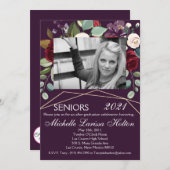 12x18 Foto Graduation Party Einladung Plum Lila (Vorne/Hinten)