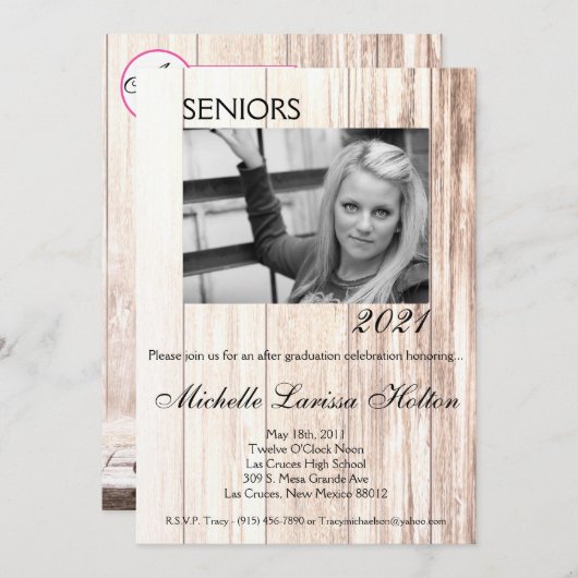 12x18 Foto Graduation Party Einladung Stiefel Coun (Vorne/Hinten)