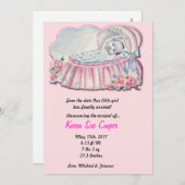 12x18 FOTO Pink & Blue Basanet Geburtsankündigung Einladung (Vorne/Hinten)