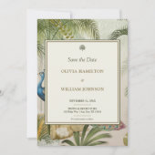 12x18 Foto Tropical Peacock Palm Wedding Save The Date (Vorderseite)