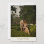 12x18 Foto Tropical Peacock Palm Wedding Save The Date (Rückseite)