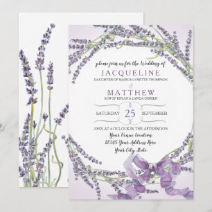 12x18 French Lavender Blume Wreath Lilac Lila Einladung