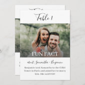 12x18 Fun Fakten Foto Hochzeit Tischnummern (Vorne/Hinten)