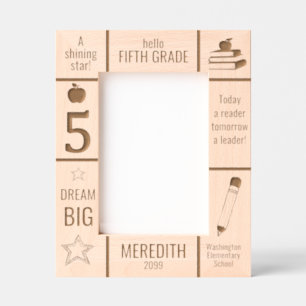 12x18 FÜNFTE KLASSE Grundschule Foto Custom Geätzte Rahmen