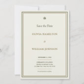 12x18 für die grüne Grenze von Elfenbein und Gold Save The Date (Vorderseite)