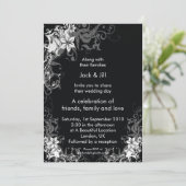 12x18 für Schwarz-Weiß-Blume Einladung (Stehend Vorderseite)