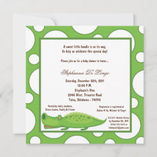12x18 Gator Pok-a-Dot Babydusche Einladung
