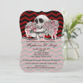 12x18 Geburtstag Einladung Schädel Rose Zickzack w (Stehend Vorderseite)