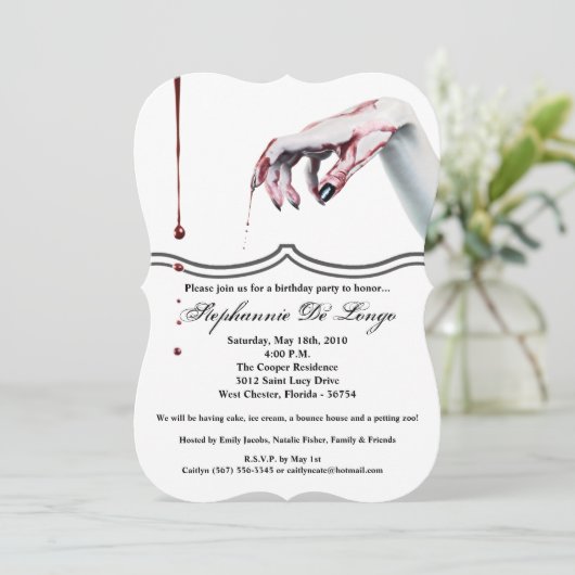 12x18 Geburtstag Einladung Zombie Blutvampire Trop (Stehend Vorderseite)