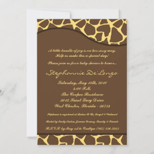 12x18 Giraffe Animal Print Baby Shower Einladung
