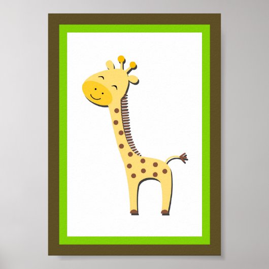 12x18 Giraffe Jungle Tiermauer Art Poster (Vorne)