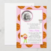 12x18 Girl Basket Ball Geburtstagsdusche Einladung (Vorne/Hinten)