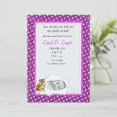 12x18 Girl Cloud-FOTO über ZirkelBirth-Ankündigung Einladung (Stehend Vorderseite)