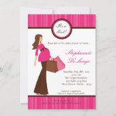 12x18 Girl Modern Mod Mama Kinderdusche Einladung (Vorderseite)