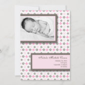 12x18 Girl Pink Fleur De Li Foto Geburtsankündigun Ankündigung (Vorderseite)