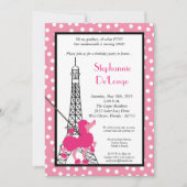 12x18 Girl Pink Poodle Paris Birthday Par Einladun Einladung (Vorderseite)