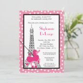 12x18 Girl Pink Poodle Paris Birthday Par Einladun Einladung (Stehend Vorderseite)