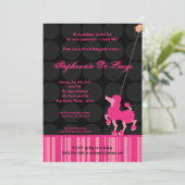 12x18 Girl Pink Poodle Paris Birthday Par Einladun Einladung (Stehend Vorderseite)