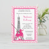 12x18 Girl Pink Poodle Paris Birthday Par Einladun Einladung (Stehend Vorderseite)