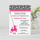 12x18 Girl Pink Poodle Paris Birthday Par Einladun Einladung (Stehend Vorderseite)