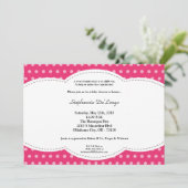 12x18 Girl Pink Punkt Poke Kinderdusche Einladung (Stehend Vorderseite)