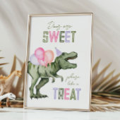 12x18 Girl's Dinosaur Leckerei Sign Card Einladung