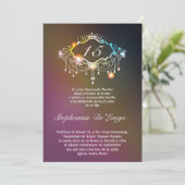 12x18 Girly Crown Quinceanera Einladung zum Geburt (Stehend Vorderseite)