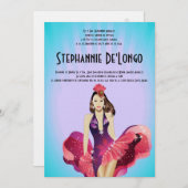 12x18 Glamour Girl Quinceanera Geburtstagseinladun Einladung (Vorne/Hinten)