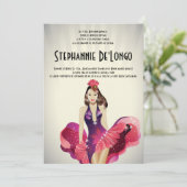 12x18 Glamour Girl Quinceanera Geburtstagseinladun Einladung (Stehend Vorderseite)