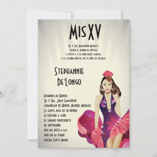 12x18 Glamour Girl Quinceanera Geburtstagseinladun Einladung
