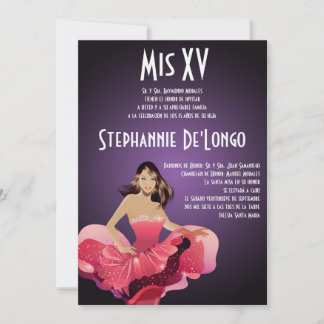 12x18 Glamour Girl Quinceanera Geburtstagseinladun Einladung