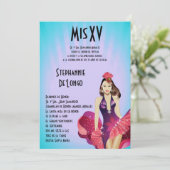 12x18 Glamour Girl Quinceanera Geburtstagseinladun Einladung (Stehend Vorderseite)