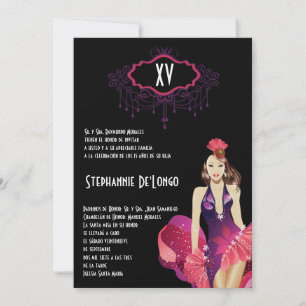12x18 Glamour Girl Quinceanera Geburtstagseinladun Einladung