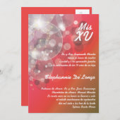 12x18 Glitz Glimmer Quinceanera Einladung zum Gebu (Vorne/Hinten)